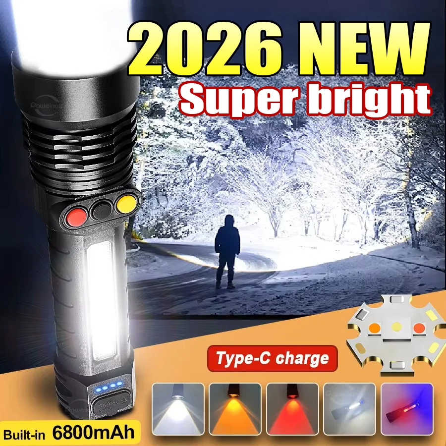 Ultra Bright New upgrade LED Flashlights Rechargeable Torch Light With 3 Color Light Outdoor Work for Fishing Camping Lantern
Ultra Bright New upgrade LED Flashlights Rechargeable Torch Light With 3 Color Light Outdoor Work for Fishing Camping Lantern