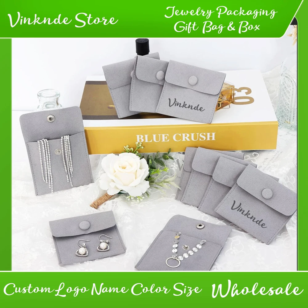 50pcs Custom Logo Microfiber Snap Pouches Velvet Jewelry Bag Packaging For Earring Necklack Rings Lipstick Perfume Display Dust
50pcs Custom Logo Microfiber Snap Pouches Velvet Jewelry Bag Packaging For Earring Necklack Rings Lipstick Perfume Display Dust
