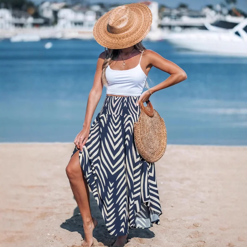 Женская длинная юбка с принтом листьев, удобная повседневная юбка в курортном стиле
Женская длинная юбка с принтом листьев, удобная повседневная юбка в курортном стиле