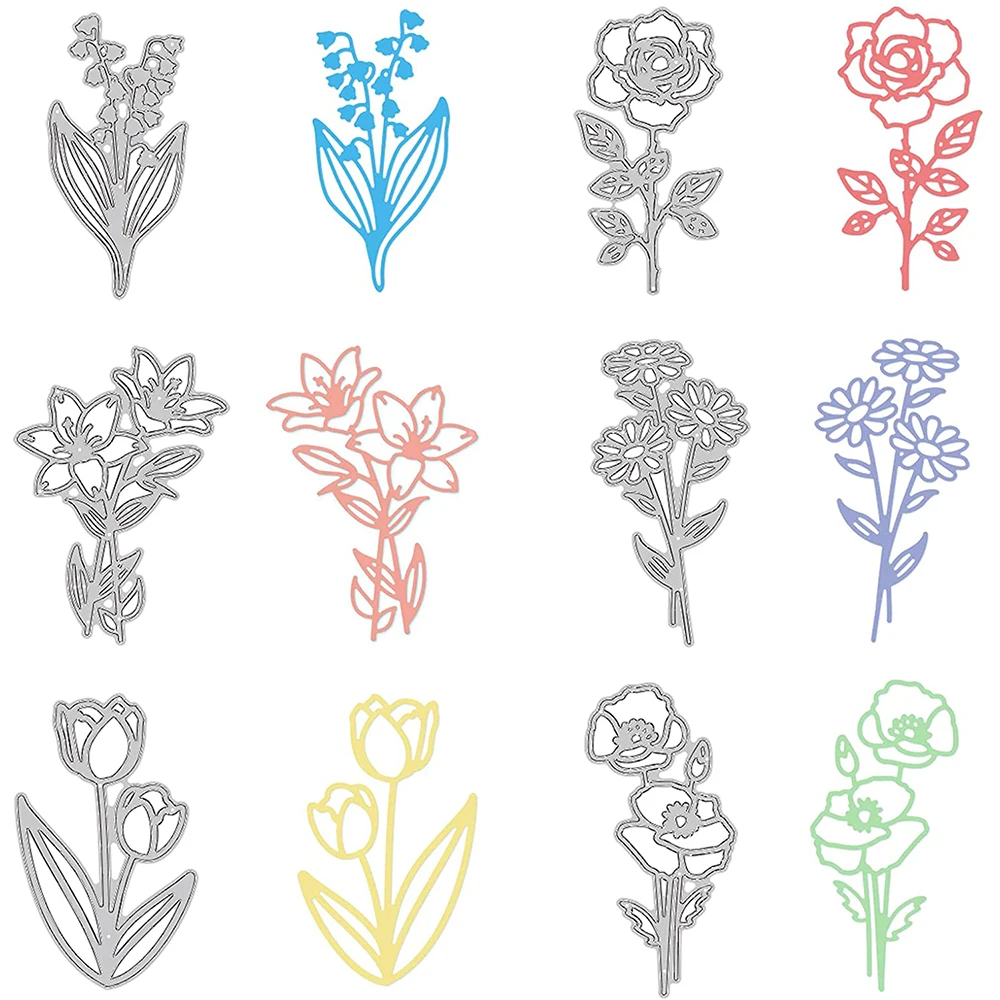 Lilies Roses Daisies Tulips Metal Cutting Dies Jingle Flowers Stencils for DIY Scrapbooking Album Wedding Invitations Cards
Lilies Roses Daisies Tulips Metal Cutting Dies Jingle Flowers Stencils for DIY Scrapbooking Album Wedding Invitations Cards