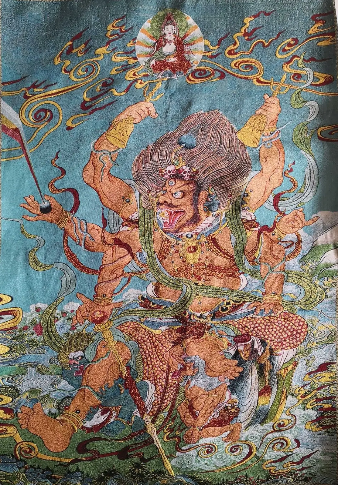 36"Tibet Tibetan Cloth Silk Buddhism Mahakala Wrathful Deity Thangka Mural Thangka Mural
36"Tibet Tibetan Cloth Silk Buddhism Mahakala Wrathful Deity Thangka Mural Thangka Mural