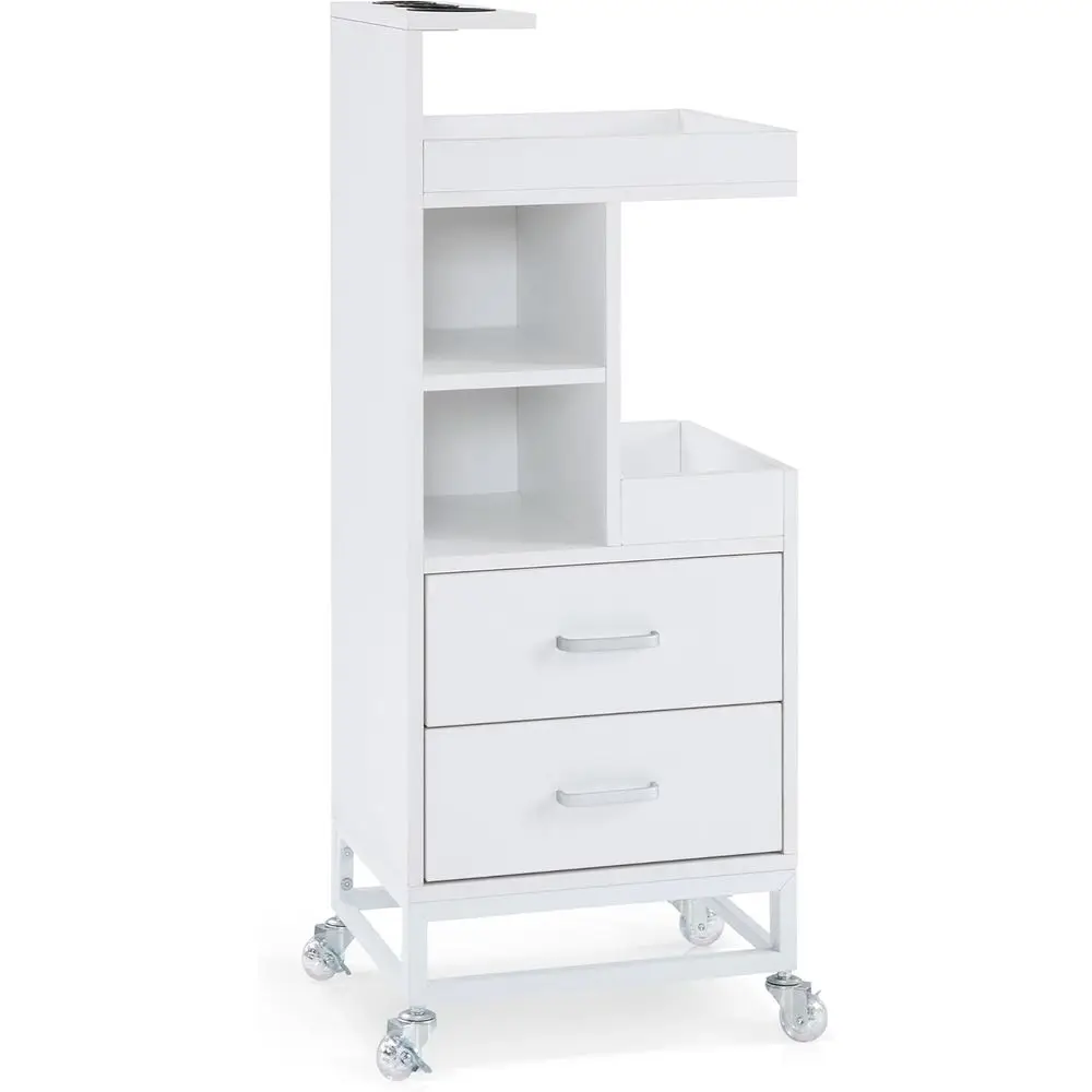 Rolling Storage Trolley for Barber or Hair Stylist, 6-Tier Utility Organizer with Lockable Wheels and Tool Holders, White
Rolling Storage Trolley for Barber or Hair Stylist, 6-Tier Utility Organizer with Lockable Wheels and Tool Holders, White
