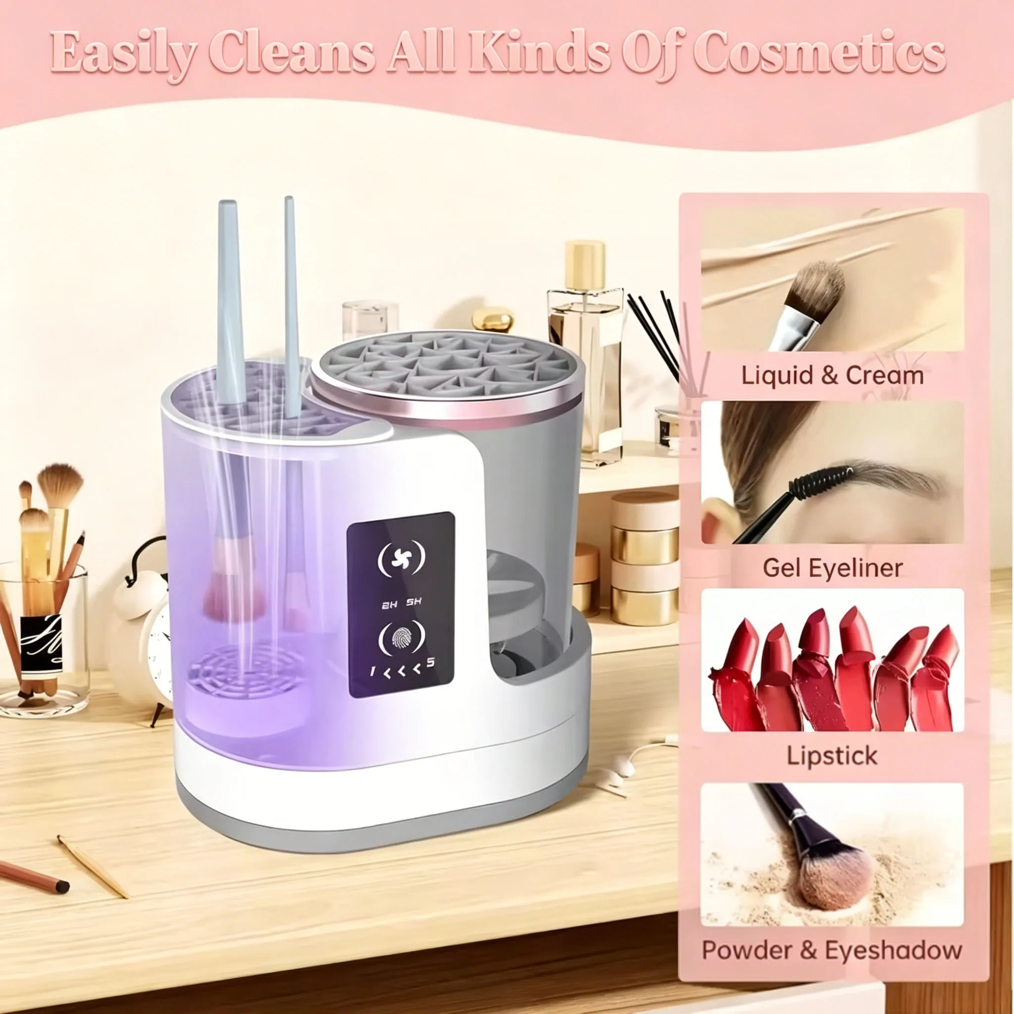 Valentine's Day Gift, A Ladies' Exclusive Electric Makeup Brush Cleaner, A Cleaning Tool for Makeup Brushes and Foundation
Valentine's Day Gift, A Ladies' Exclusive Electric Makeup Brush Cleaner, A Cleaning Tool for Makeup Brushes and Foundation
