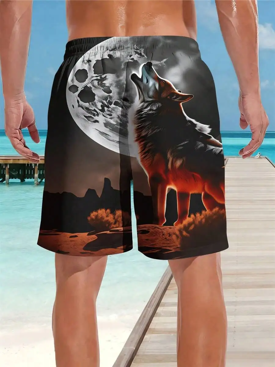 Mens Beach Shorts 3D Print Wolf Howling Moon Night Landscape
Mens Beach Shorts 3D Print Wolf Howling Moon Night Landscape