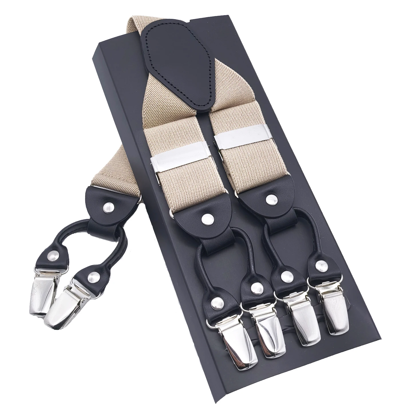 Man's Suspenders Black leather 6 Clips Braces Male Vintage Casual Suspensorio Trousers Strap Father/Husband's Gift 3.5*120cm
Man's Suspenders Black leather 6 Clips Braces Male Vintage Casual Suspensorio Trousers Strap Father/Husband's Gift 3.5*120cm