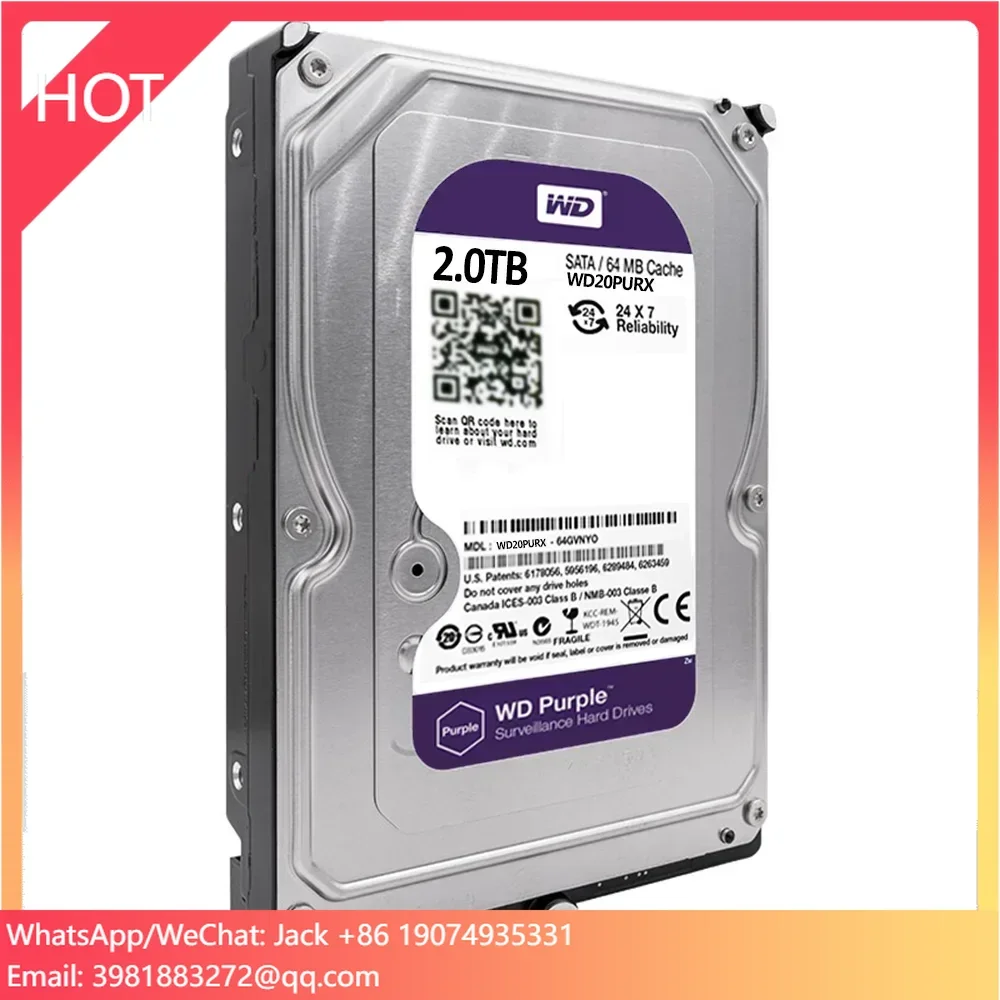 Security Camera Hard Disk 2TB WD Purple Security Dedicated Hard Disk All Weather Operation
Security Camera Hard Disk 2TB WD Purple Security Dedicated Hard Disk All Weather Operation