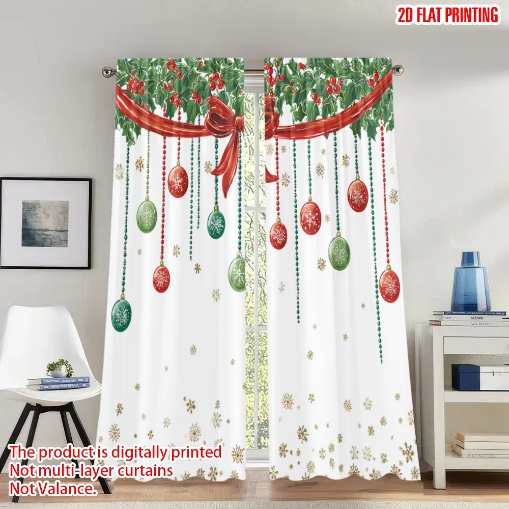 2pcs 2D flat printing Christmas curtains Christmas Holly Garland Baubles Digital Printed Polyester Drapes Spring for Living Room
2pcs 2D flat printing Christmas curtains Christmas Holly Garland Baubles Digital Printed Polyester Drapes Spring for Living Room