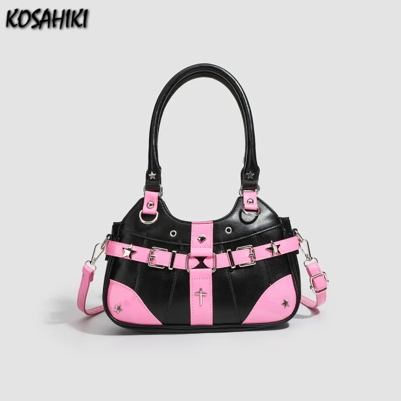 Contrast Color Fashion Patchwork Belt Star Women's Handbags Transparent Y2k Women Ita Bag Vintage Punk Shoulder Crossbody Bags
Contrast Color Fashion Patchwork Belt Star Women's Handbags Transparent Y2k Women Ita Bag Vintage Punk Shoulder Crossbody Bags