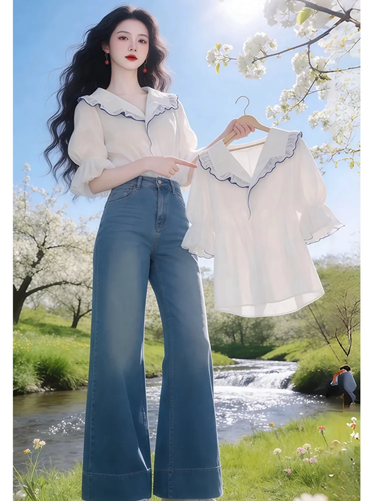 Summer 2026 Unique Design Spliced Short Sleeve Shirt Doll Collar Women's Casual Loose Fit Shirt Pure Color Casual Scence
Summer 2026 Unique Design Spliced Short Sleeve Shirt Doll Collar Women's Casual Loose Fit Shirt Pure Color Casual Scence