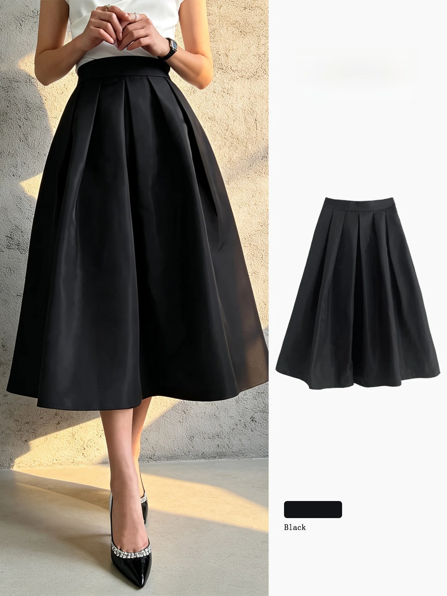 Elegant A-Line Skirt for Women High Waist Umbrella Skirt Summer New Style Slimming Midi Skirt Polyester Fiber Zipper Clo...
Elegant A-Line Skirt for Women High Waist Umbrella Skirt Summer New Style Slimming Midi Skirt Polyester Fiber Zipper Clo...