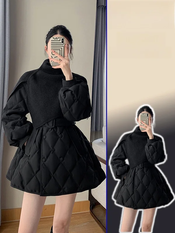 plus Size Winter Warm Knitted Coat And Scarf Set High Collar Waist-Cinching Diamond Patterned Casual Faion for Women
plus Size Winter Warm Knitted Coat And Scarf Set High Collar Waist-Cinching Diamond Patterned Casual Faion for Women