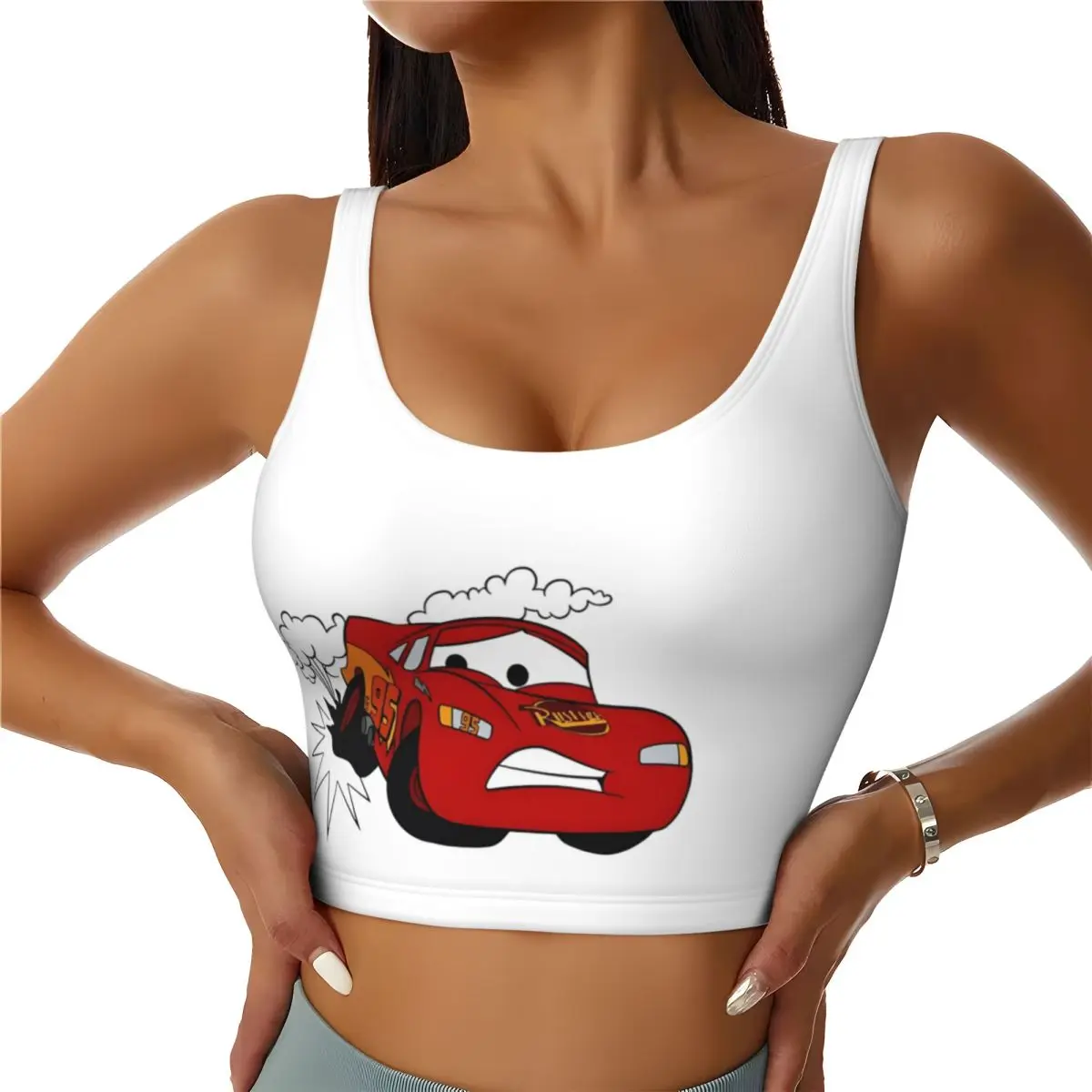 Custom Lightning McQueen Cartoon Workout Crop Tank Tops for Women Seamless Cars Yoga Running Sports Bras
Custom Lightning McQueen Cartoon Workout Crop Tank Tops for Women Seamless Cars Yoga Running Sports Bras