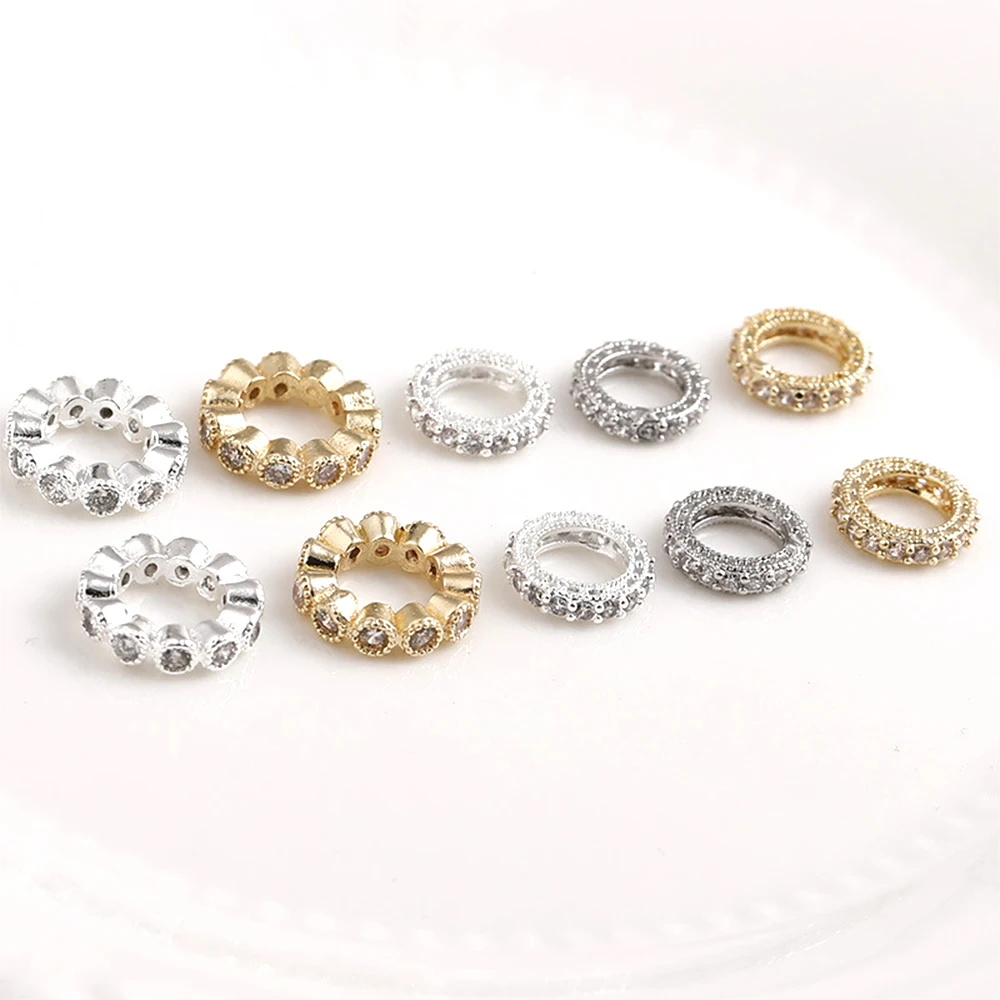5 Pieces Brass Coated Gold Zircon Inlaid Macroporous Spacer Beads DIY Jewelry Making Necklace Bracelet Accessories Materials
5 Pieces Brass Coated Gold Zircon Inlaid Macroporous Spacer Beads DIY Jewelry Making Necklace Bracelet Accessories Materials
