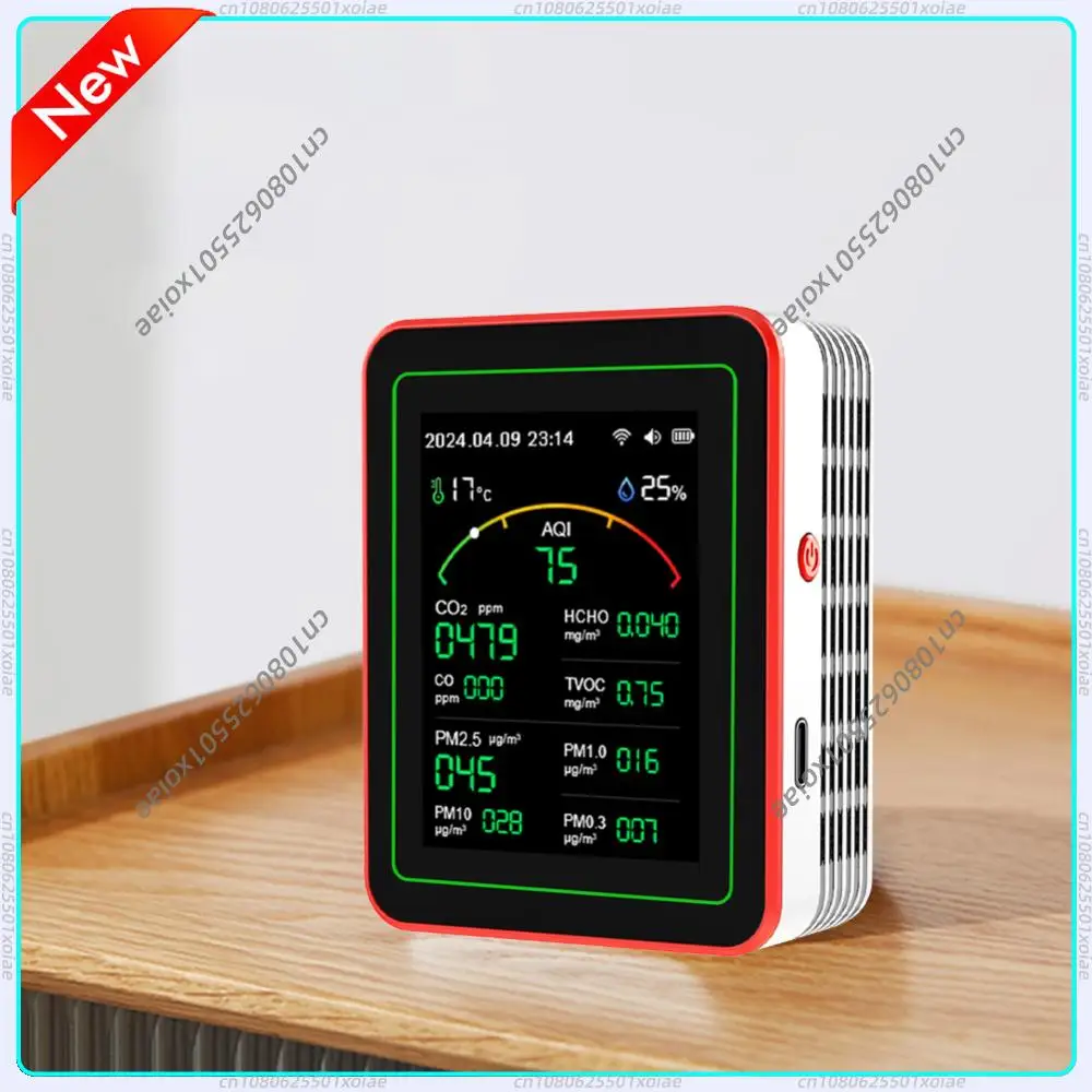 WiFi 15-in-1 Indoor Air Quality Monitor APP Control Portable AQI PM0.3 PM1.0 PM2.5 PM10 Tester Household CO CO2 TVOC HCHO Tester
WiFi 15-in-1 Indoor Air Quality Monitor APP Control Portable AQI PM0.3 PM1.0 PM2.5 PM10 Tester Household CO CO2 TVOC HCHO Tester