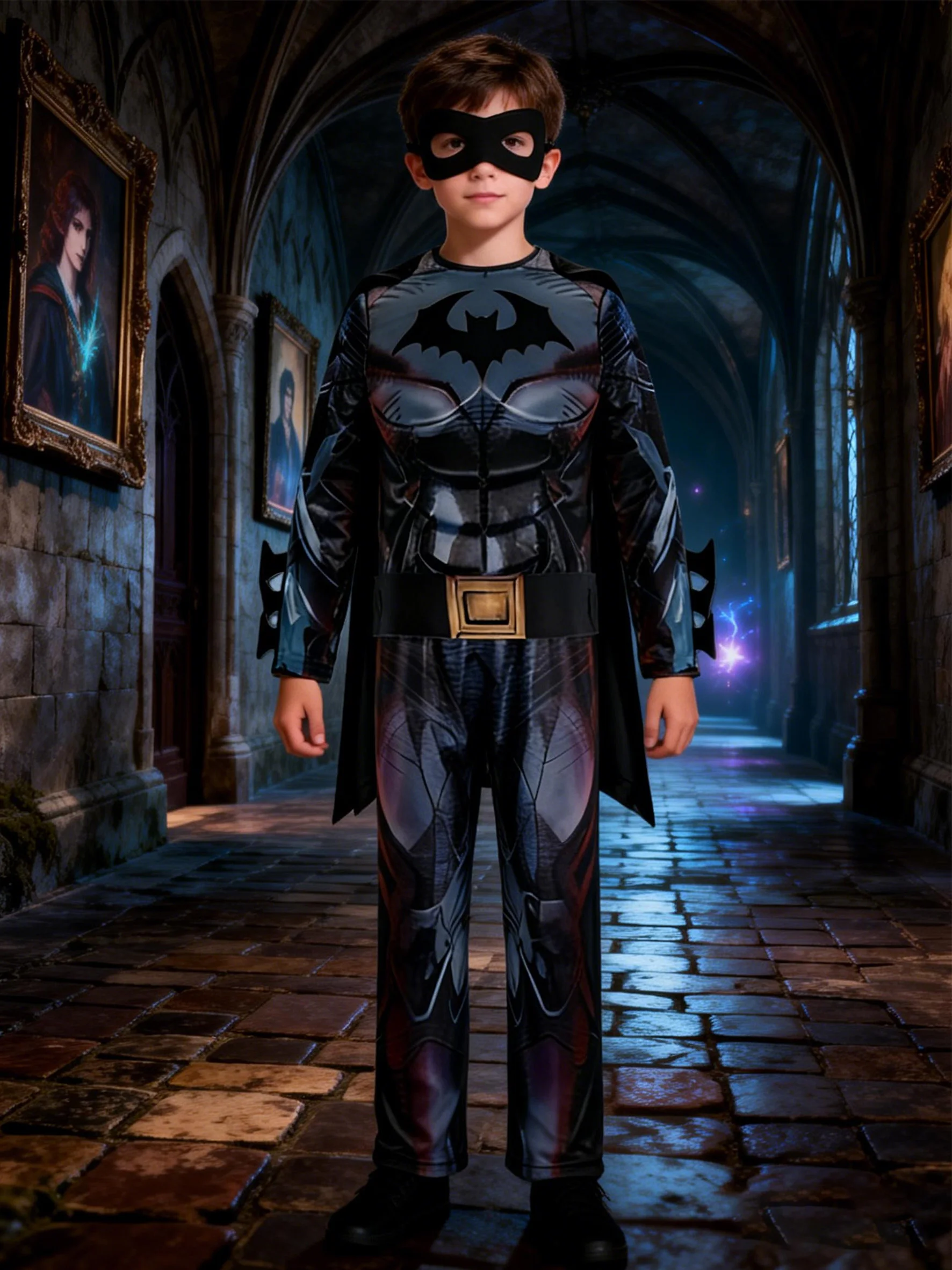 Boys' Outfit: 1 Luxury Muscle-Boosting Jumpsuit for Boys + 1 Cape + 1 Mask Set, Various Carnival and Festival Party Costumes, Halloween Festival Party Supplies
Boys' Outfit: 1 Luxury Muscle-Boosting Jumpsuit for Boys + 1 Cape + 1 Mask Set, Various Carnival and Festival Party Costumes, Halloween Festival Party Supplies