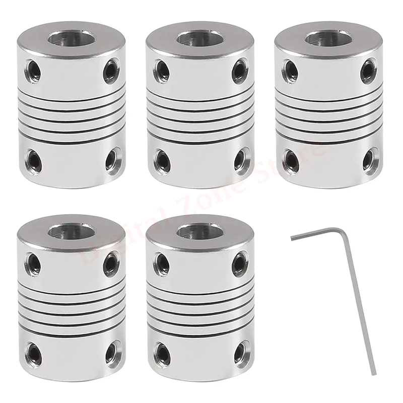 5Pcs Flexible Coupling 5mm to 8mm Compatible with NEMA 17 Stepper Motors with Wrench Tools for 3D Printer or Small CNC Machine
5Pcs Flexible Coupling 5mm to 8mm Compatible with NEMA 17 Stepper Motors with Wrench Tools for 3D Printer or Small CNC Machine