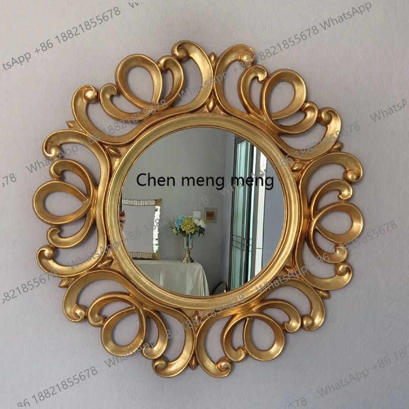 European bathroom bathroom mirror makeup round mirror retro silver gold bathroom mirror fitting mirror
European bathroom bathroom mirror makeup round mirror retro silver gold bathroom mirror fitting mirror