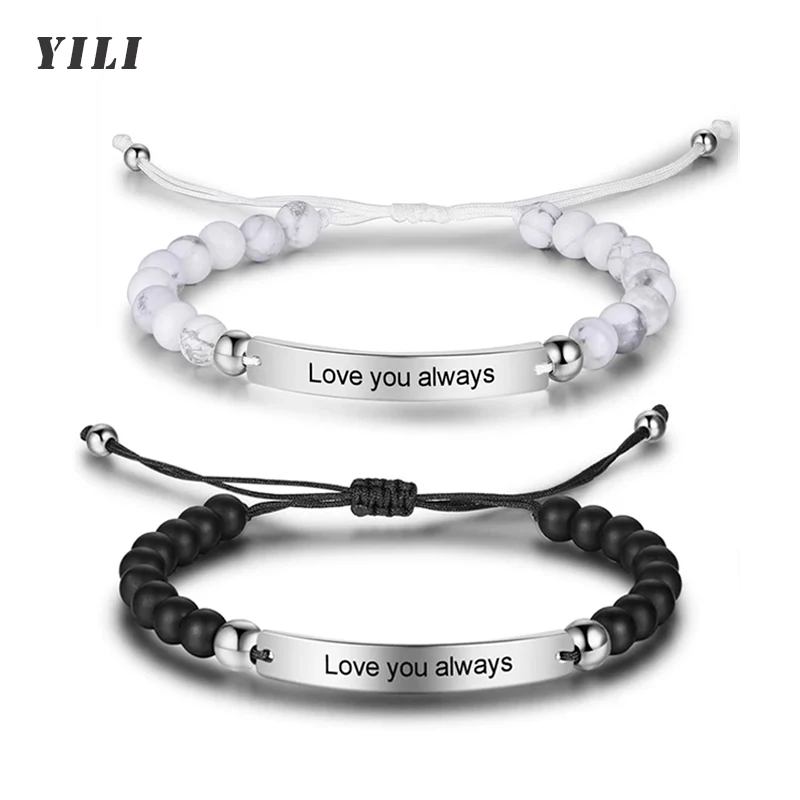 Personalized Engraved Bar Bracelets for Couple Custom Stainless Steel Name Bracelet Black Matte Bracelet Adjustable Jewelry Gift
Personalized Engraved Bar Bracelets for Couple Custom Stainless Steel Name Bracelet Black Matte Bracelet Adjustable Jewelry Gift