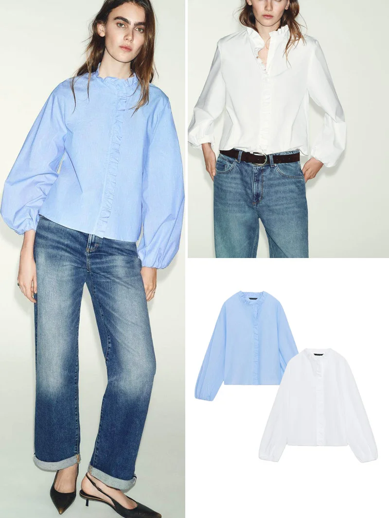 Casual Long Sve Stand Collar Layered Decoration Silk irt Women's Faion Spring New Arrival Youth Regular Fit irt
Casual Long Sve Stand Collar Layered Decoration Silk irt Women's Faion Spring New Arrival Youth Regular Fit irt