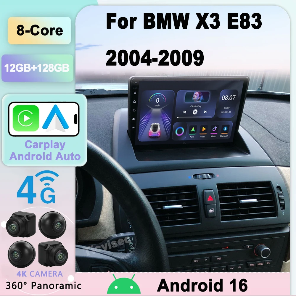 Car Radio Android 16 Carpla 2Din Android Autoradio Android 16 Radios 8Core 4G WIFI for BMW X3 E83 2004-2009 BLuetooth DSP
Car Radio Android 16 Carpla 2Din Android Autoradio Android 16 Radios 8Core 4G WIFI for BMW X3 E83 2004-2009 BLuetooth DSP