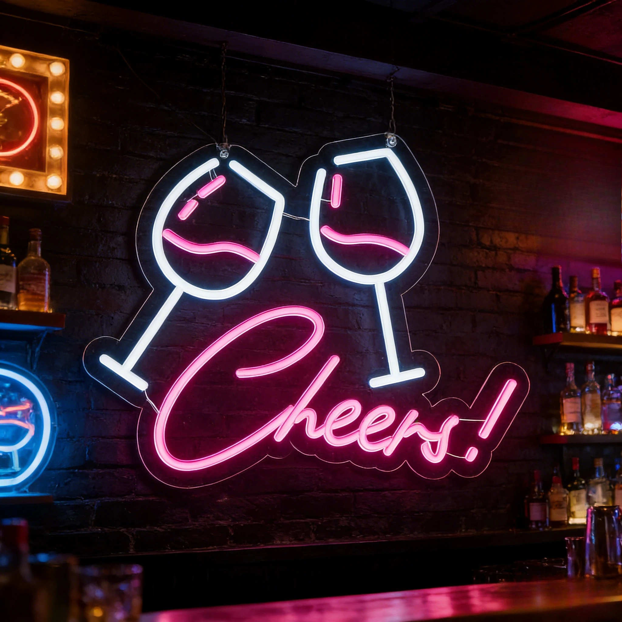 Cheers Neon Sign Tall Glass USB Wall Light Dimmable Push Button for Bars Clubs Man Caves Parties Vibrant Neon Acrylic Decoration
Cheers Neon Sign Tall Glass USB Wall Light Dimmable Push Button for Bars Clubs Man Caves Parties Vibrant Neon Acrylic Decoration