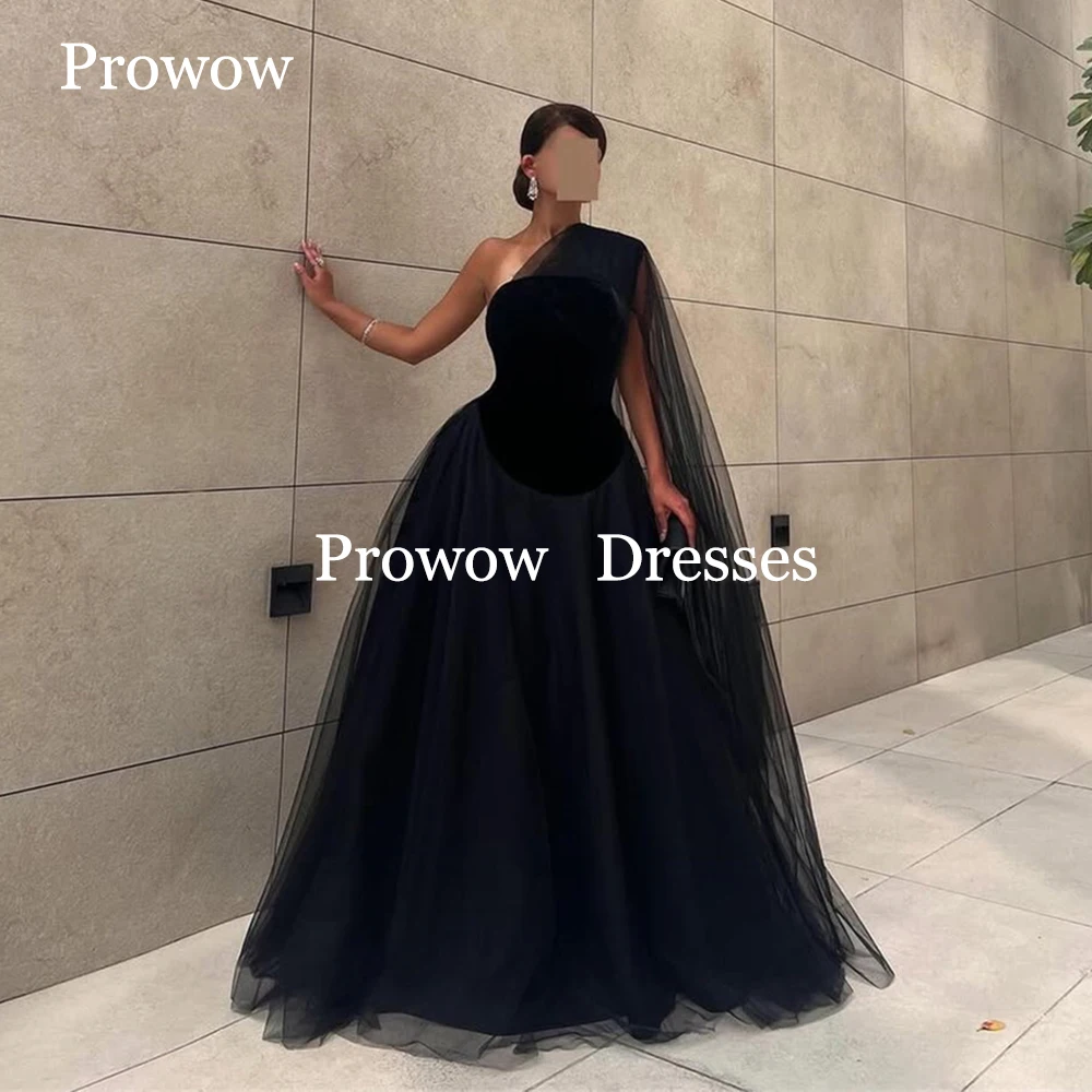 Prowow Modest Black Arabic Evening Dresses Floor Length A Line Wedding Party Dresses Customized Soft Tulle Strapless Formal Gown
Prowow Modest Black Arabic Evening Dresses Floor Length A Line Wedding Party Dresses Customized Soft Tulle Strapless Formal Gown