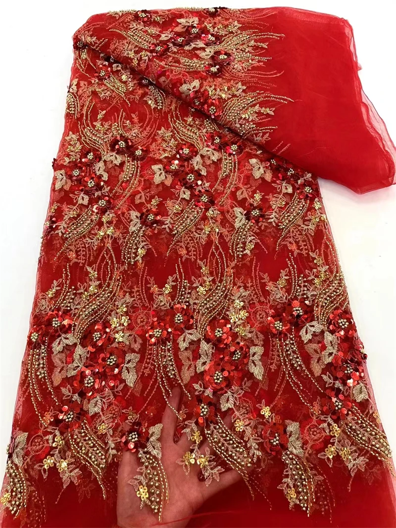 Sequined Lace Fabric for Nigerian Wedding Party Dress, French Tulle Net, African Lace Fabric, Red, High Quality, 5 Yards, 2024
Sequined Lace Fabric for Nigerian Wedding Party Dress, French Tulle Net, African Lace Fabric, Red, High Quality, 5 Yards, 2024