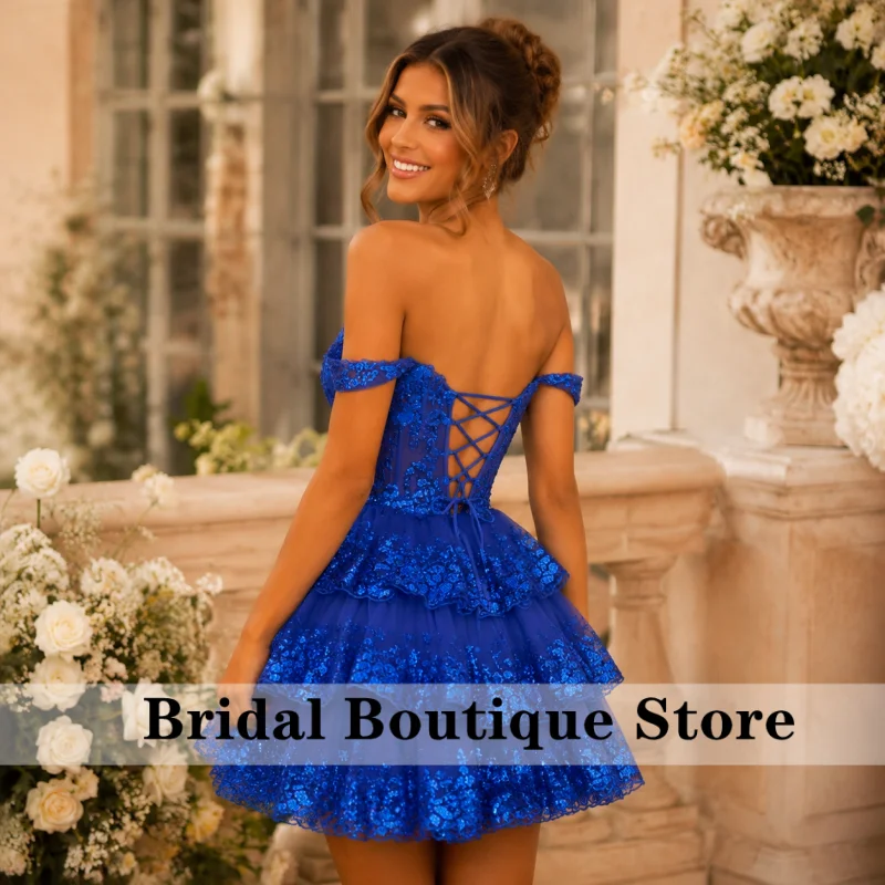 Short Royal Blue Homecoming Dresses 2026 Luxury A-Line Tiered Mini Prom Dress Cocktail Party Dress Customized
Short Royal Blue Homecoming Dresses 2026 Luxury A-Line Tiered Mini Prom Dress Cocktail Party Dress Customized