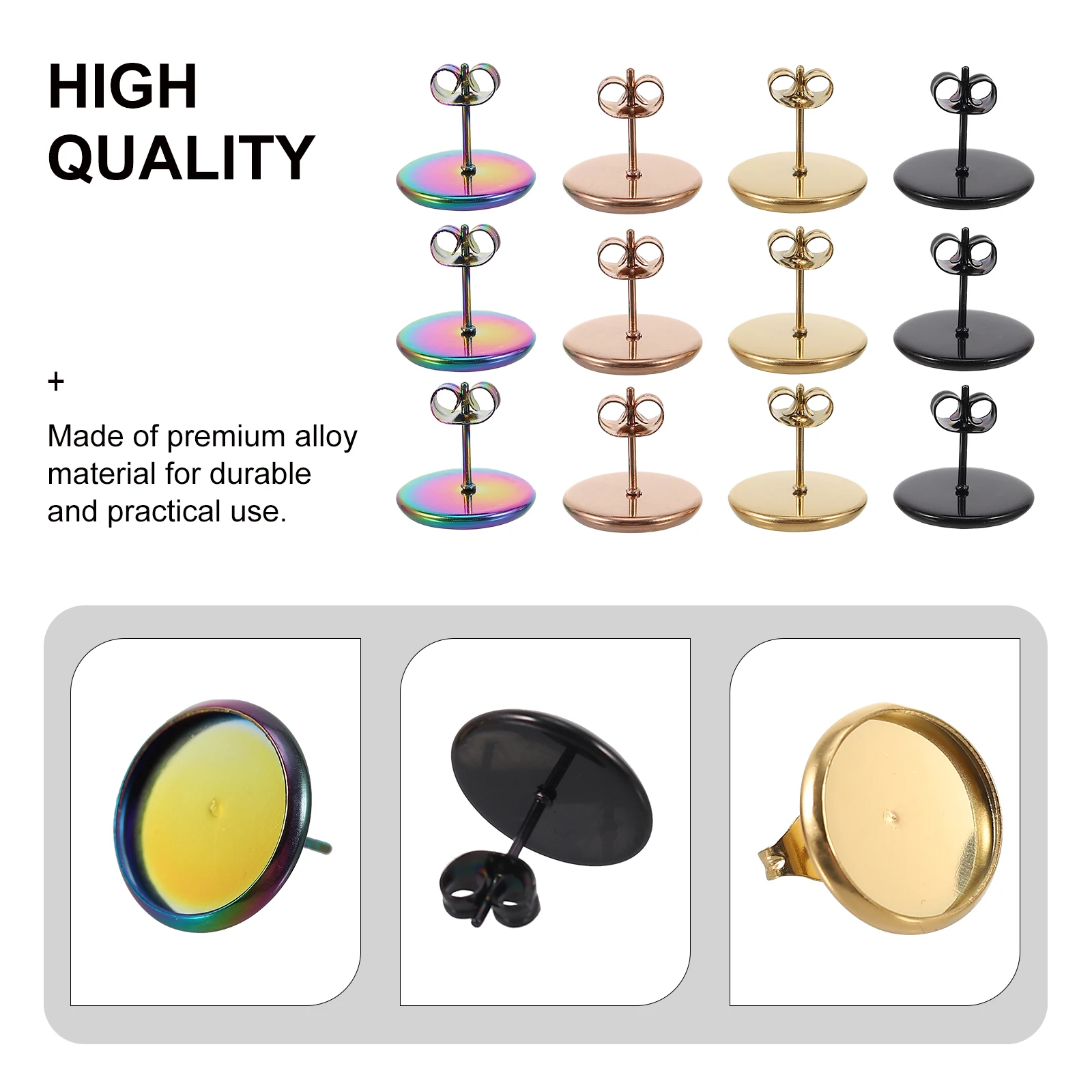 20pcs Ear Blanks Flat Trays Durable Alloy Diy Accessories Large Quantity Gemstone Resin Cabochon Compatible Earring Settings
20pcs Ear Blanks Flat Trays Durable Alloy Diy Accessories Large Quantity Gemstone Resin Cabochon Compatible Earring Settings
