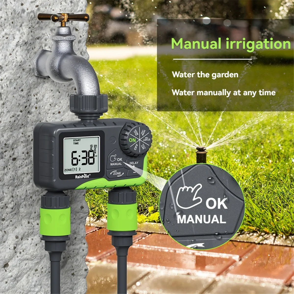 A72Z Garden Water Timer Dual Irrigation, Intelligent Timing Controller, Automatic Watering Device with Rain Delay
A72Z Garden Water Timer Dual Irrigation, Intelligent Timing Controller, Automatic Watering Device with Rain Delay