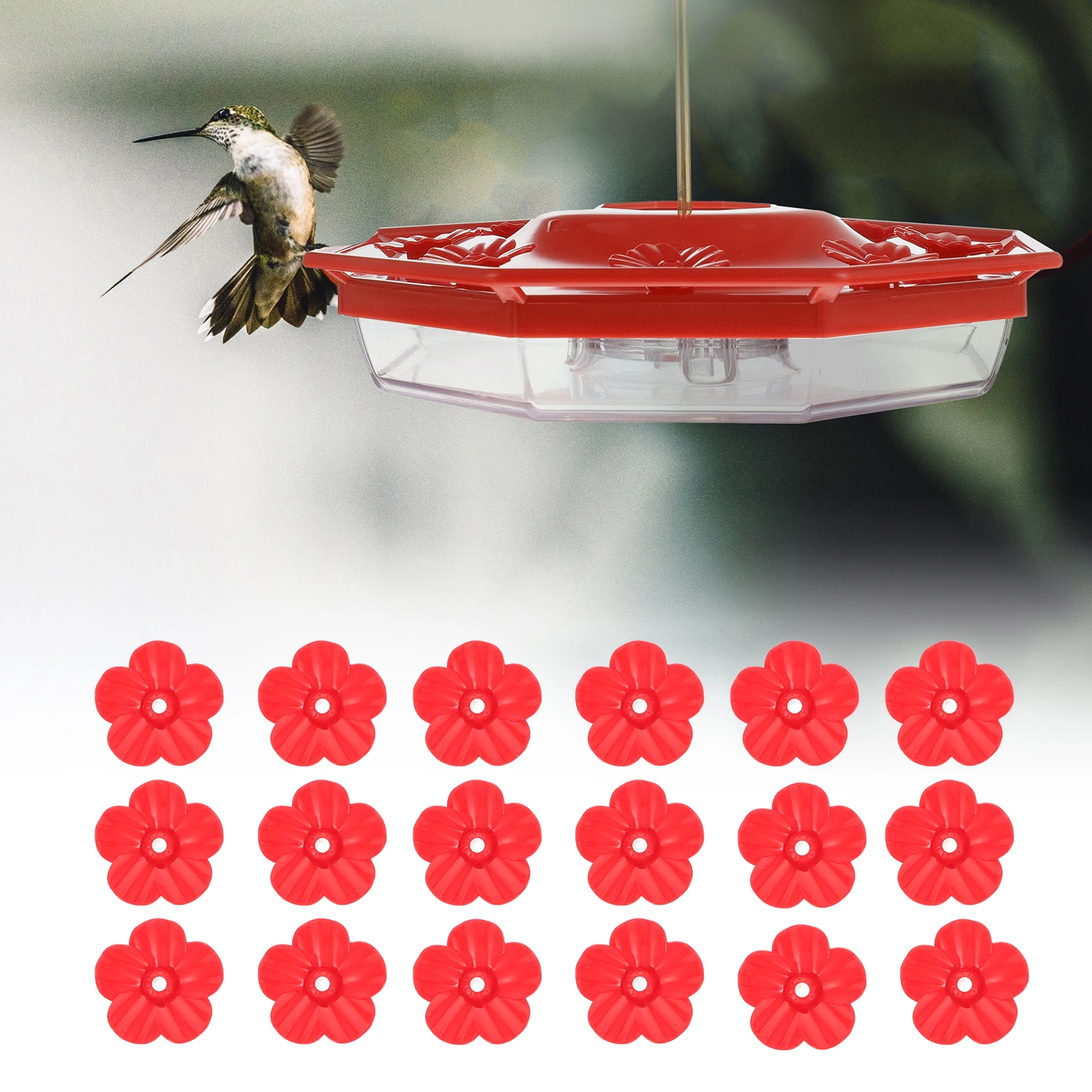 18pcs Bird Feeder Flowers Plastic Material Unique Design Hummingbird Feeding Dispenser Durable Craftsmanship Outdoor Pet
18pcs Bird Feeder Flowers Plastic Material Unique Design Hummingbird Feeding Dispenser Durable Craftsmanship Outdoor Pet