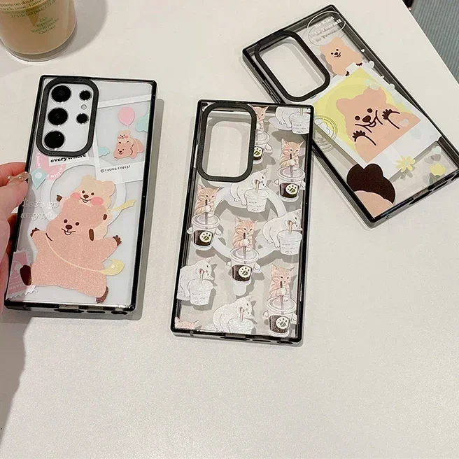 Cute Bear Coffee Cat Magnetic Acrylic Black Border Case for Samsung Galaxy S22 S23 S24 S25 Ultra S25U Cover Protective Shell
Cute Bear Coffee Cat Magnetic Acrylic Black Border Case for Samsung Galaxy S22 S23 S24 S25 Ultra S25U Cover Protective Shell