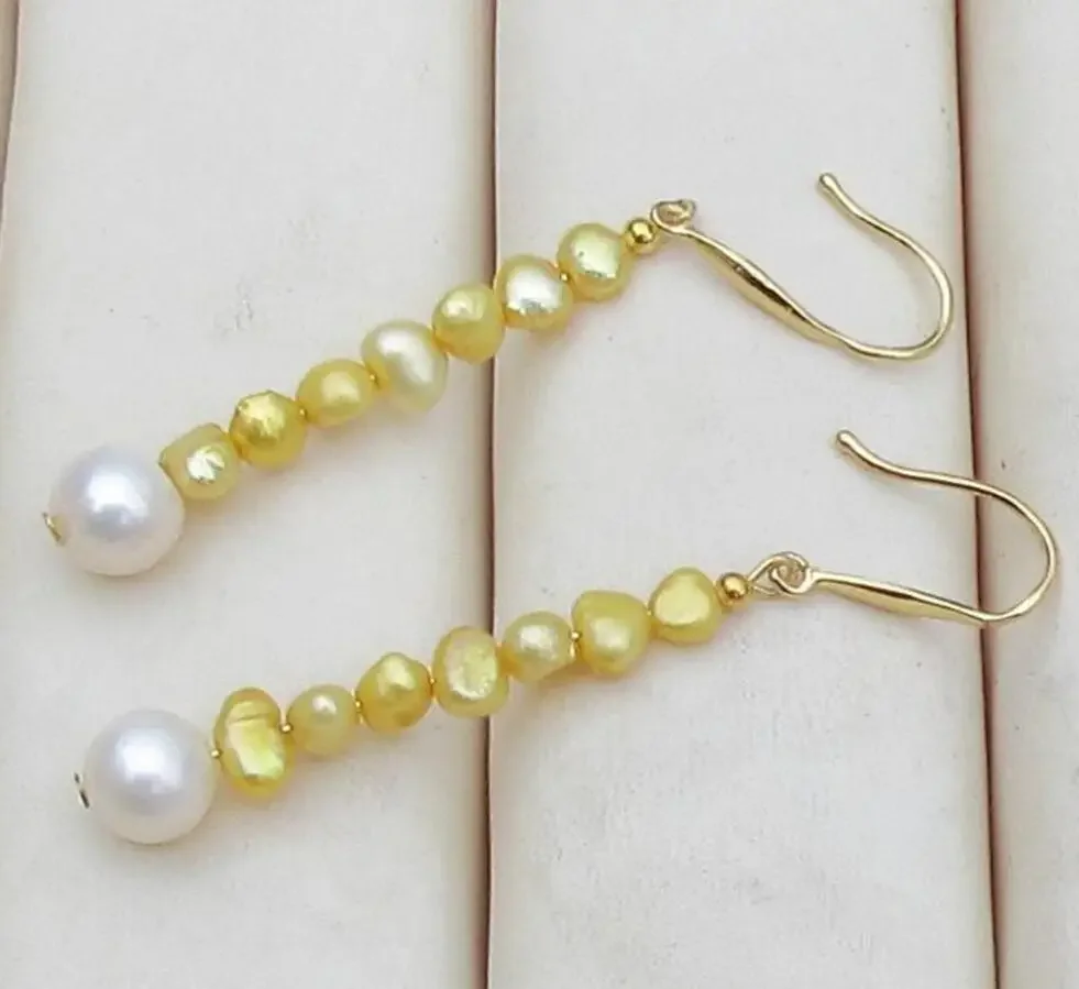 Pretty design natural AAA++ south sea white golden pearl dangle earrings 14k/20
Pretty design natural AAA++ south sea white golden pearl dangle earrings 14k/20