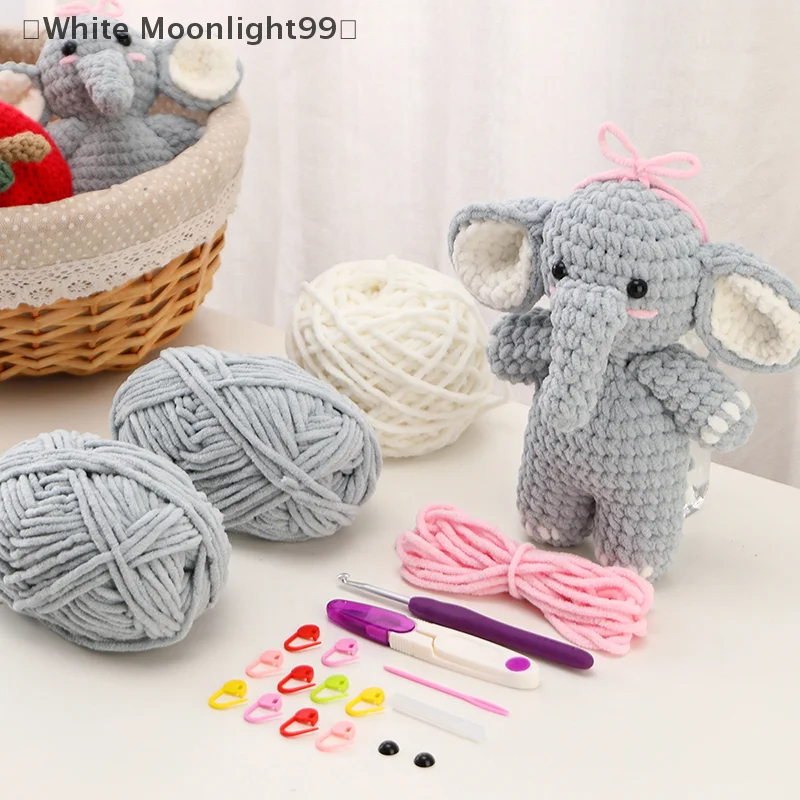 Elephant Plushie Crochet Kit - DIY Handmade Doll Knitting Set with Yarn for Cute Elephant Figurine Decoration
Elephant Plushie Crochet Kit - DIY Handmade Doll Knitting Set with Yarn for Cute Elephant Figurine Decoration