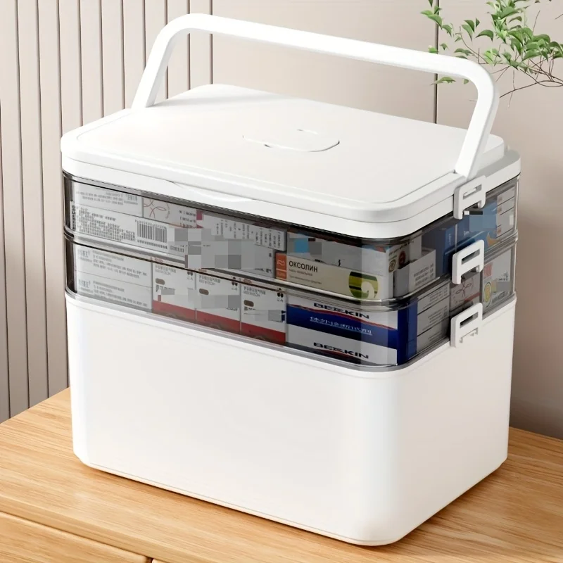 Multi-Layer Medicine Storage Box - Portable Family Emergency Organizer with Snap Closure, Durable Plastic, Rectangular Shape
Multi-Layer Medicine Storage Box - Portable Family Emergency Organizer with Snap Closure, Durable Plastic, Rectangular Shape
