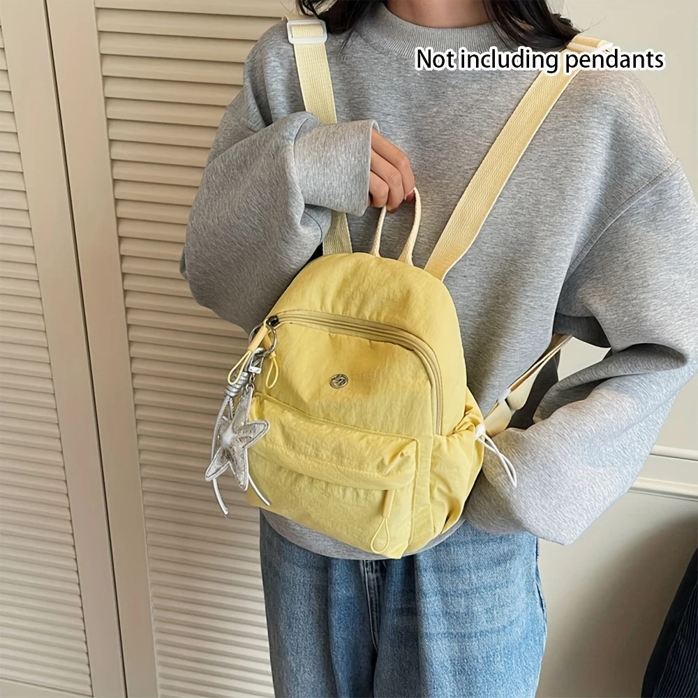 Cute Pastel Yellow Nylon Mini Backpack, Lightweight Multi-pocket Small School Bag for Students, Daily Commute & Casual Outings
Cute Pastel Yellow Nylon Mini Backpack, Lightweight Multi-pocket Small School Bag for Students, Daily Commute & Casual Outings
