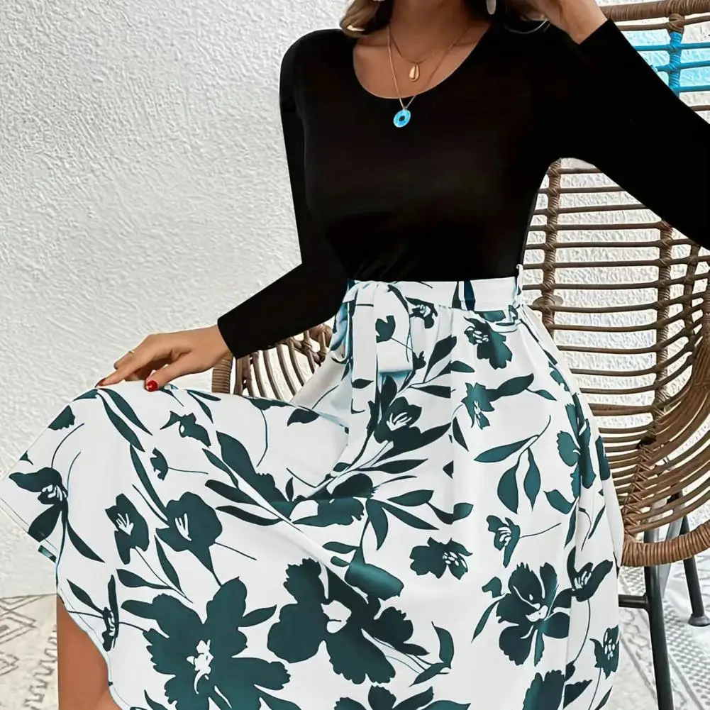 Versatile Round-neck Dress Elegant Floral A-line Dress Stylish Long Sleeve Party Dress for Women Soft Comfortable Fabric Lady
Versatile Round-neck Dress Elegant Floral A-line Dress Stylish Long Sleeve Party Dress for Women Soft Comfortable Fabric Lady