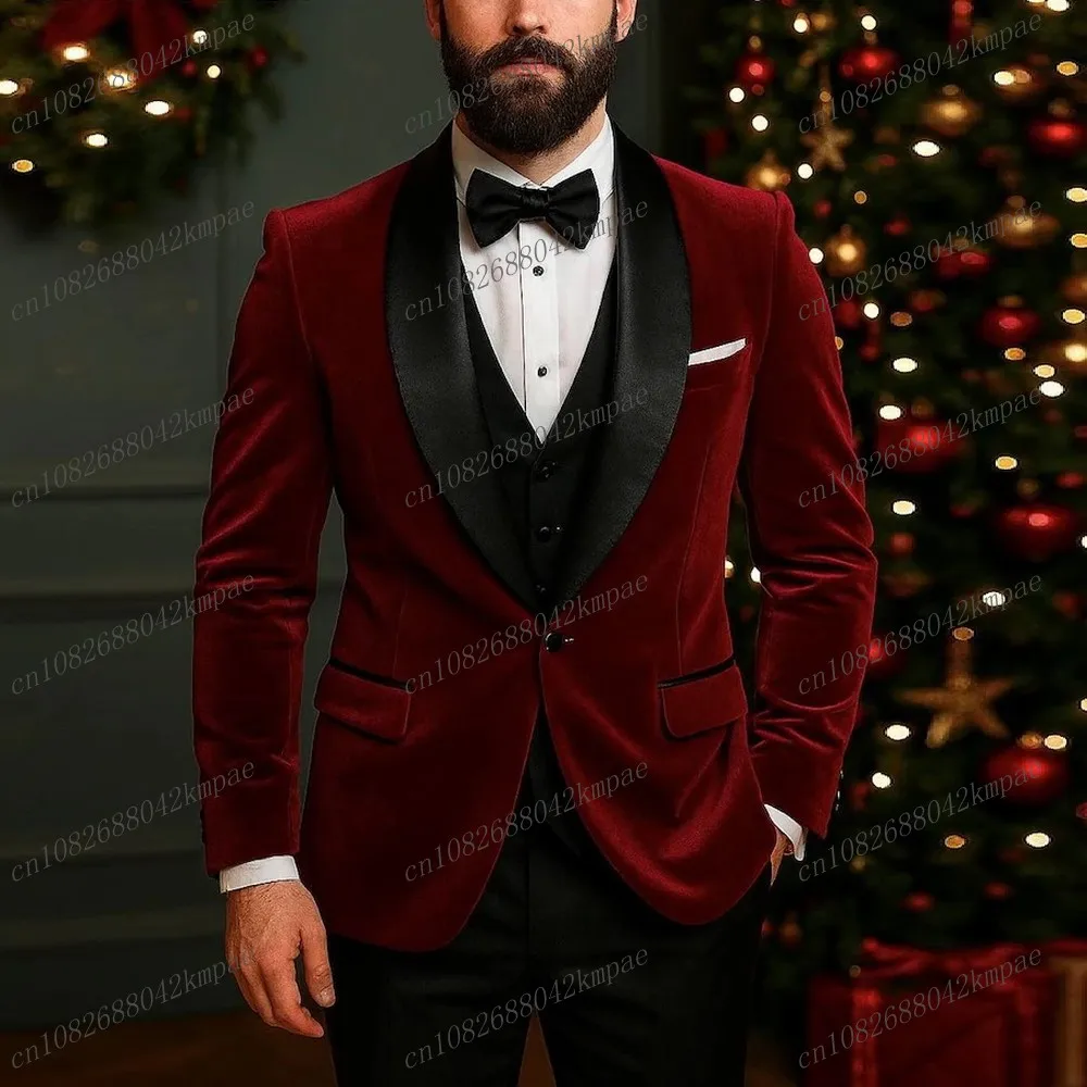 Темно-красный бархатный черный деловой мужской костюм для жениха, жениха, свадебной вечеринки, выпускного вечера, деловые мужские смокинги, комплект из 3 предметов, пиджак, жилет, брюки
Темно-красный бархатный черный деловой мужской костюм для жениха, жениха, свадебной вечеринки, выпускного вечера, деловые мужские смокинги, комплект из 3 предметов, пиджак, жилет, брюки