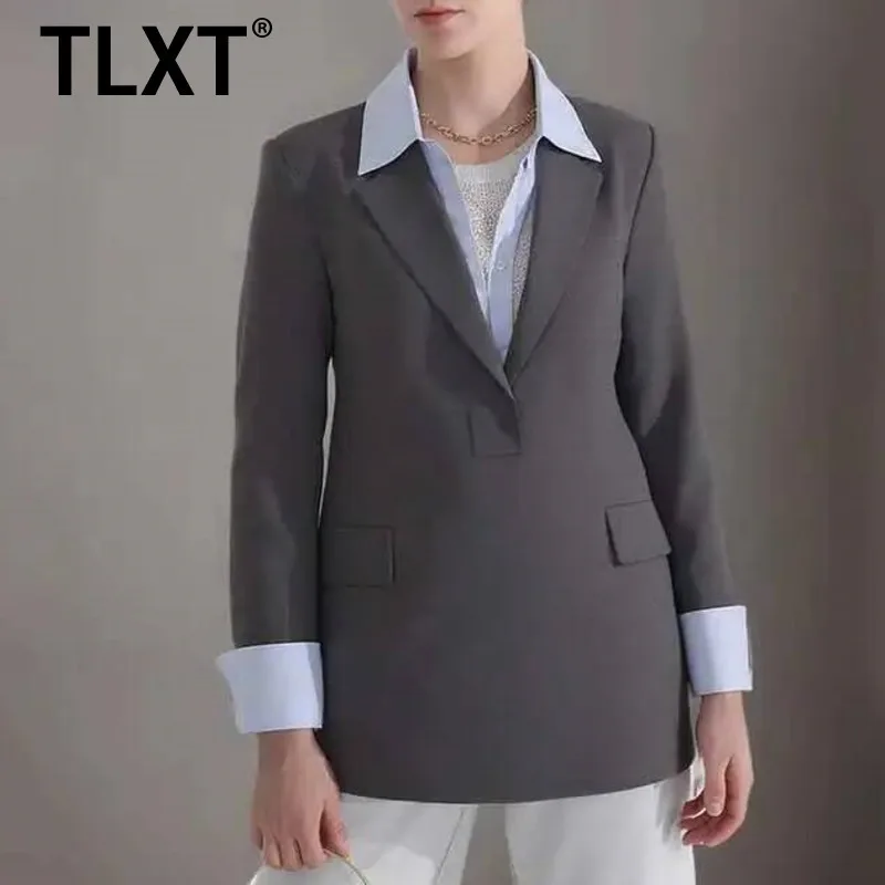 TLXT Fashion Fake 2 Piece Contrast Color Patchwork Blazer Women's Lapel Loose Pullover Suit Jackets 2025 Autumn New XK1469
TLXT Fashion Fake 2 Piece Contrast Color Patchwork Blazer Women's Lapel Loose Pullover Suit Jackets 2025 Autumn New XK1469