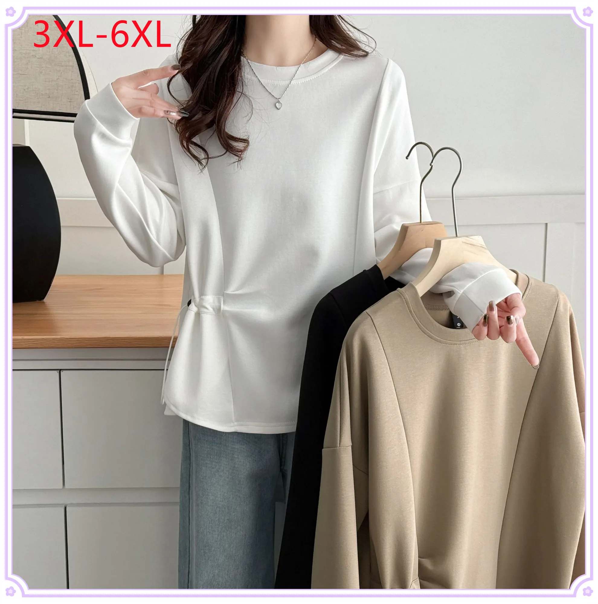 New 2025 Ladies Spring Autumn Plus Size tops For Women Large Size Long Sleeve O-neck T-shirt 3XL 4XL 5XL 6XL
New 2025 Ladies Spring Autumn Plus Size tops For Women Large Size Long Sleeve O-neck T-shirt 3XL 4XL 5XL 6XL