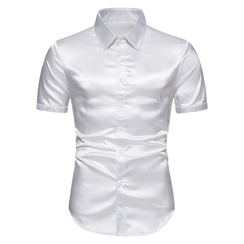 Dress Men Shirt Holiday Silk Slight Stretch Solid Color Tops Tuxedo Wedding Prom Casual Lapel Like Satin Comfy
Dress Men Shirt Holiday Silk Slight Stretch Solid Color Tops Tuxedo Wedding Prom Casual Lapel Like Satin Comfy