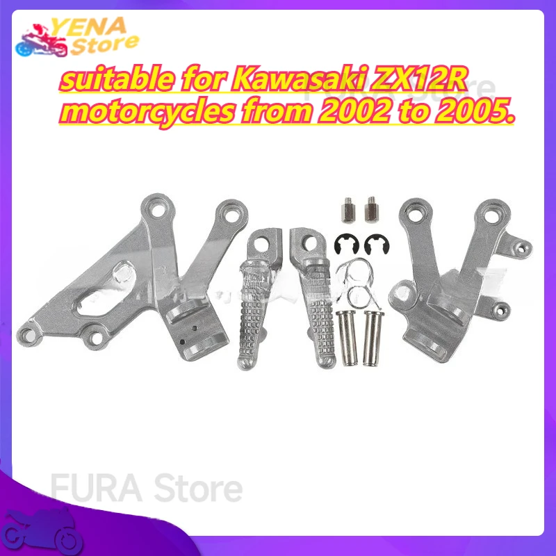 The footrest for the front seat passenger of a motorcycle is suitable for Kawasaki ZX12R motorcycles from 2002 to 2005. 
The footrest for the front seat passenger of a motorcycle is suitable for Kawasaki ZX12R motorcycles from 2002 to 2005.