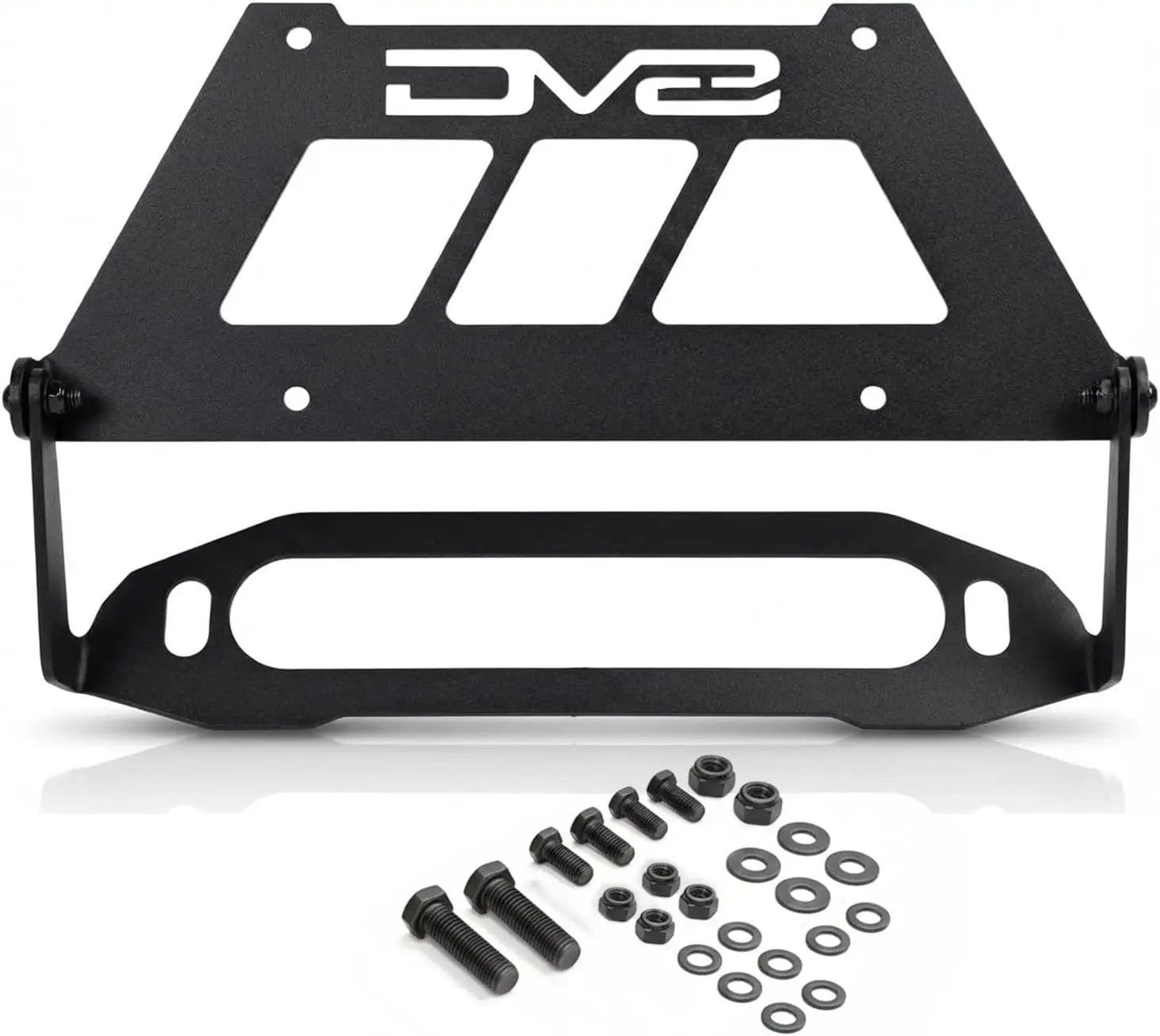 Universal Flip-Up License Plate Bracket for Winch Fairlead Bumpers, Black Powder Coat Frame
Universal Flip-Up License Plate Bracket for Winch Fairlead Bumpers, Black Powder Coat Frame
