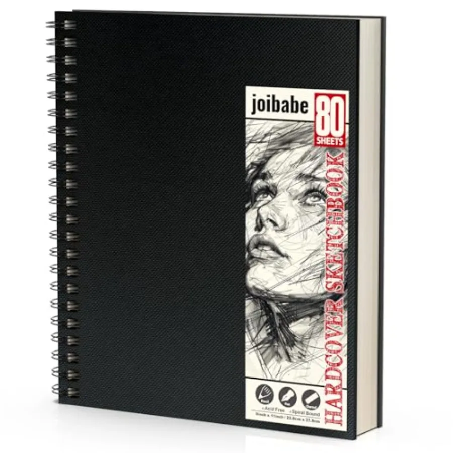9" x 11" Sketch Book 1 Pack 80-Sheets 68lb/100gsm Double-Sided Hardbound Sketchbook, Spiral Bound, Acid Free Paper Painting Dra
9" x 11" Sketch Book 1 Pack 80-Sheets 68lb/100gsm Double-Sided Hardbound Sketchbook, Spiral Bound, Acid Free Paper Painting Dra