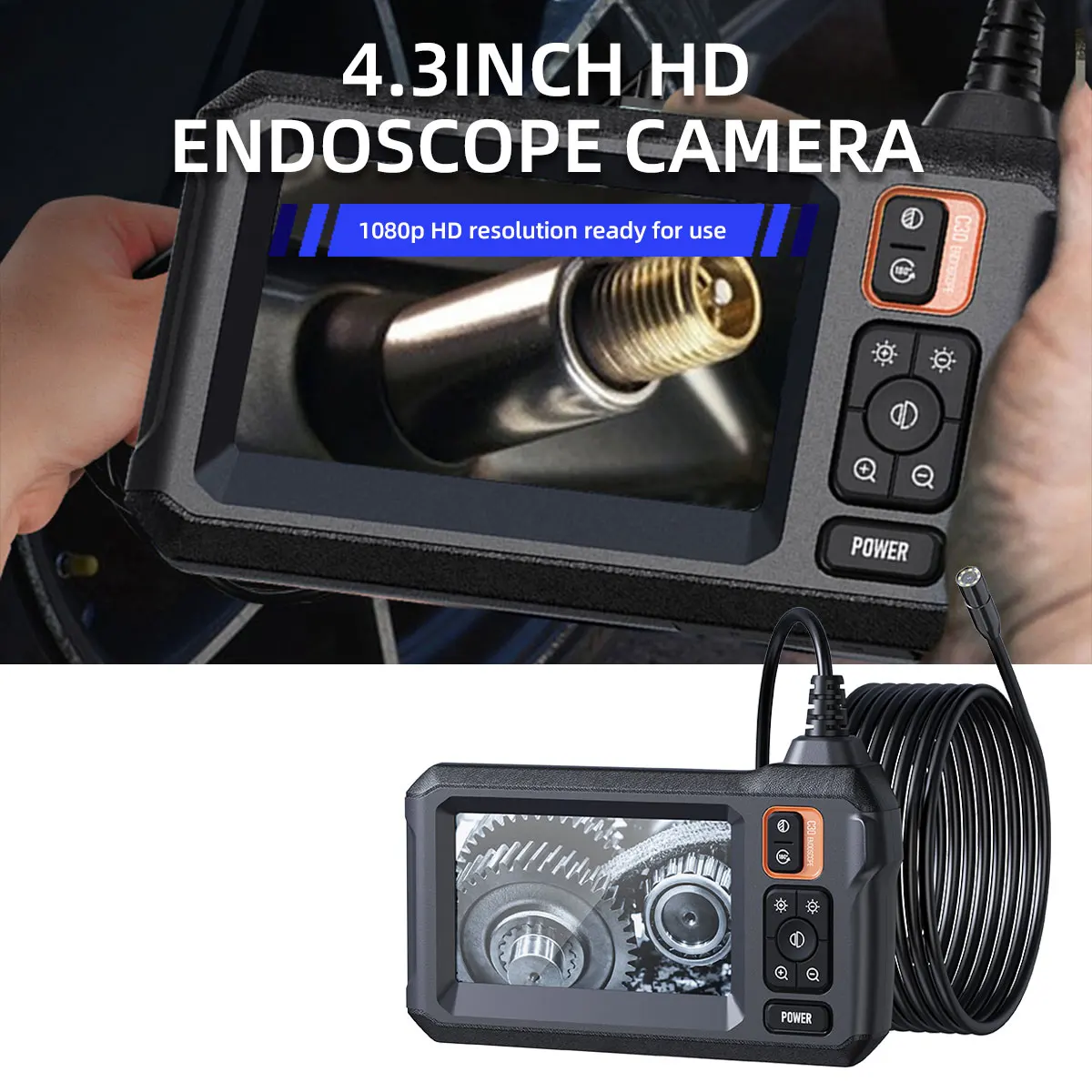 Industrial Endoscope Camera 8mm HD1080P 4.3inch IPS Screen 1080P Pipe Inspection Camera for Car Repair IP67 Waterproof 8 LEDS
Industrial Endoscope Camera 8mm HD1080P 4.3inch IPS Screen 1080P Pipe Inspection Camera for Car Repair IP67 Waterproof 8 LEDS