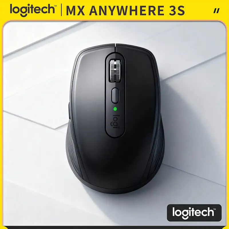Logitech MX Anywhere 3S Wireless Mouse - 8000 DPI, Hyper-Scroll, Silent Click, Multi-OS Compatibility for Site Office