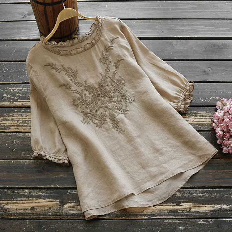 Women T Shirts Tops Embroidered Tees Solid Oversize Round Neck Short Sleeves Slight Strech Loose Fit Casual Office 2026 Summer
Women T Shirts Tops Embroidered Tees Solid Oversize Round Neck Short Sleeves Slight Strech Loose Fit Casual Office 2026 Summer
