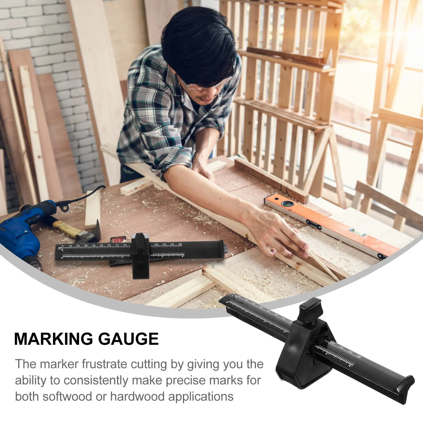 Professional Carpentry Manual Parallel Scriber Marking Gauge Adjustable Screw Precise Woodworking Measuring Tool for Beginners
Professional Carpentry Manual Parallel Scriber Marking Gauge Adjustable Screw Precise Woodworking Measuring Tool for Beginners