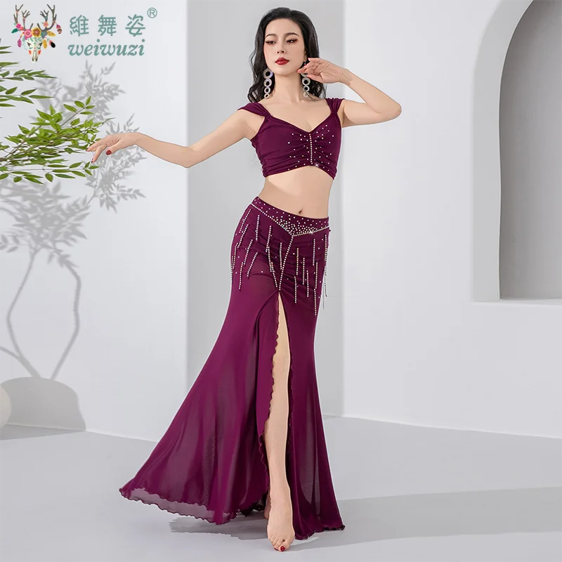 Belly Dance Practice Suit for Women Sexy Mesh Sleevless Top+split Long Skirt 2pcs Oriental BellyCompetition Professional Cothing
Belly Dance Practice Suit for Women Sexy Mesh Sleevless Top+split Long Skirt 2pcs Oriental BellyCompetition Professional Cothing