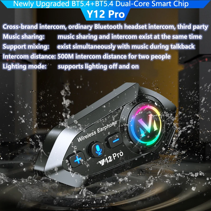 Y12 Pro Dual Microphone Motorcycle Helmet Intercom Headset Hands-Free Calling Waterproof Music Player Speaker Fm Radio Headset
Y12 Pro Dual Microphone Motorcycle Helmet Intercom Headset Hands-Free Calling Waterproof Music Player Speaker Fm Radio Headset